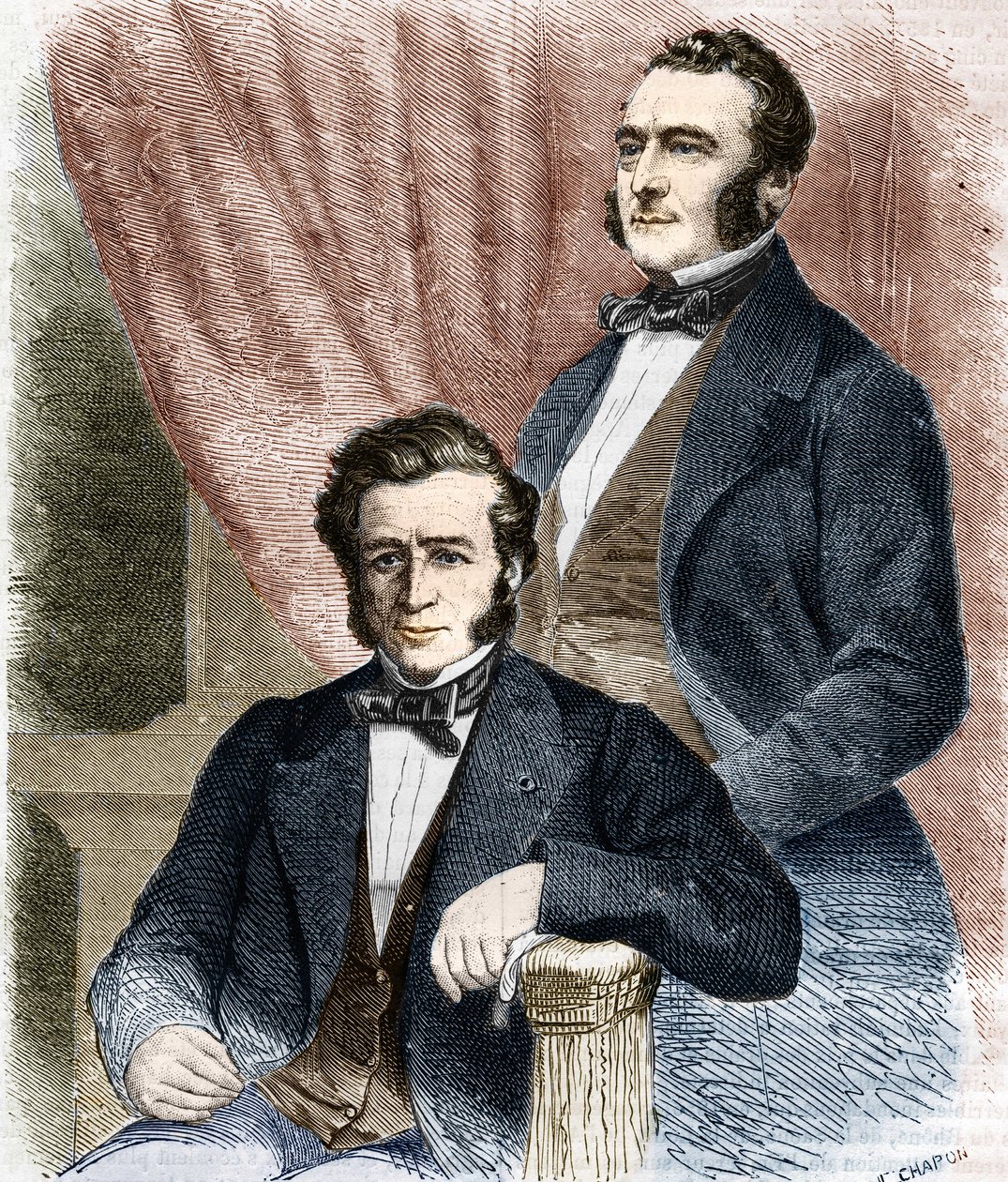 Isaac (1800-1875) et Émile (1806-1880) Pereire, fondateurs de la Société de Crédit Mobilier et de la Compagnie Générale Transatlantique - Unknown artist