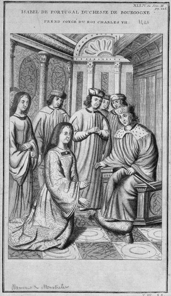 Isabelle de Portugal (1397-1472) Duchesse de Bourgogne prend congé du roi Charles VII - Unknown artist