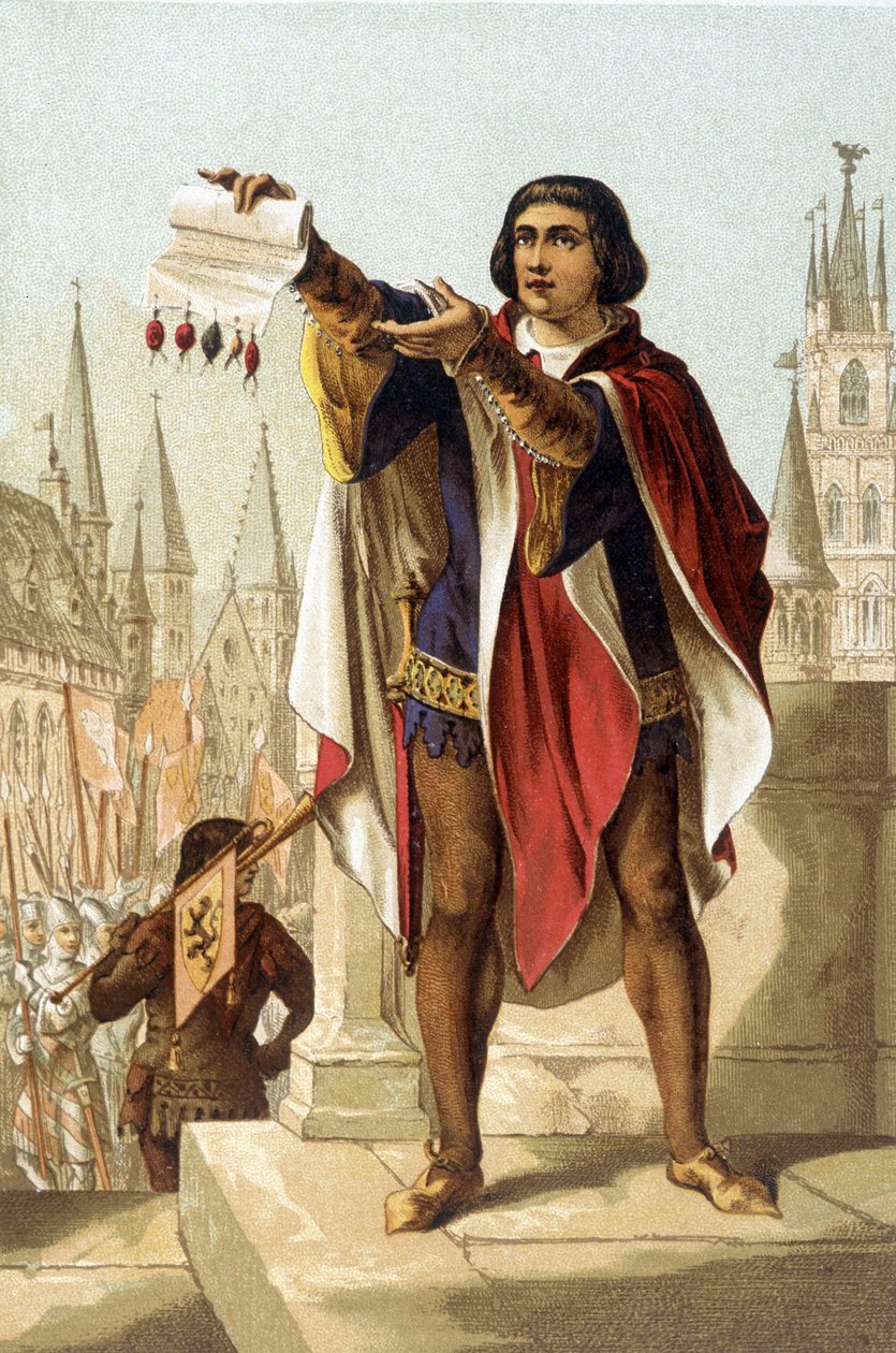 Jacob Van Artevelde. Bourgeois de Gand (1290 à 1345). Chromolithographie de 1880. - Unknown artist