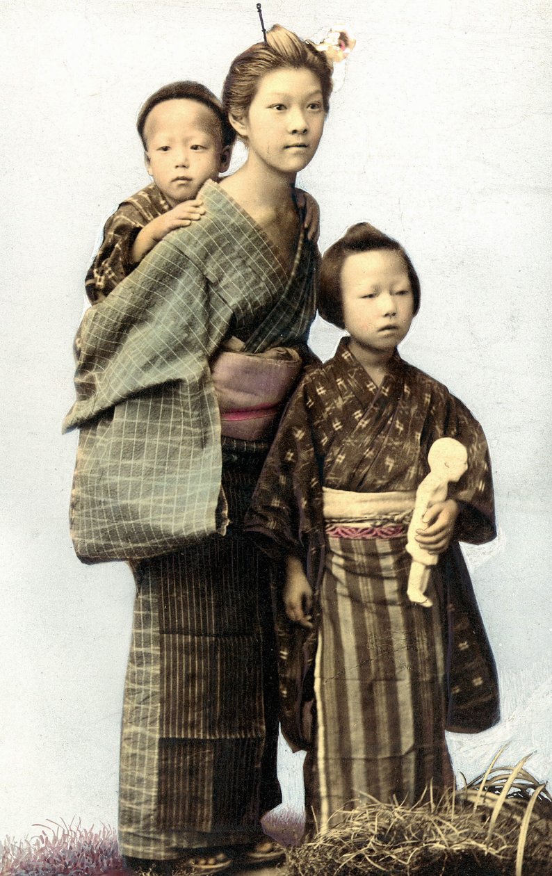 Enfants japonais, fin du 19e siècle - Unknown artist