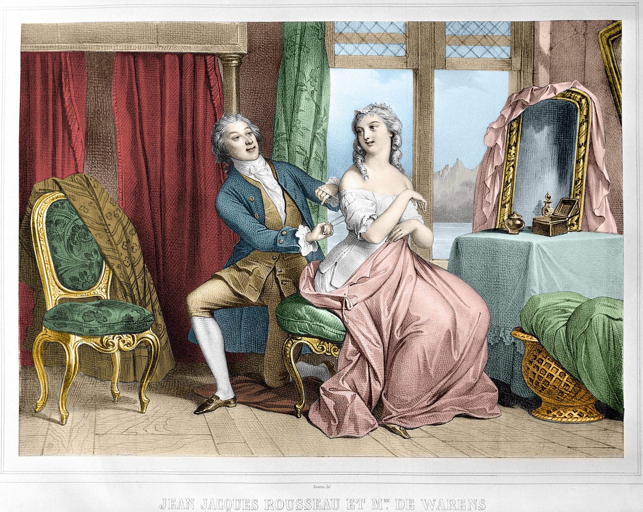 Jean-Jacques Rousseau (1712 - 1778) et Madame de Warens (1700 - 1762) - Unknown artist