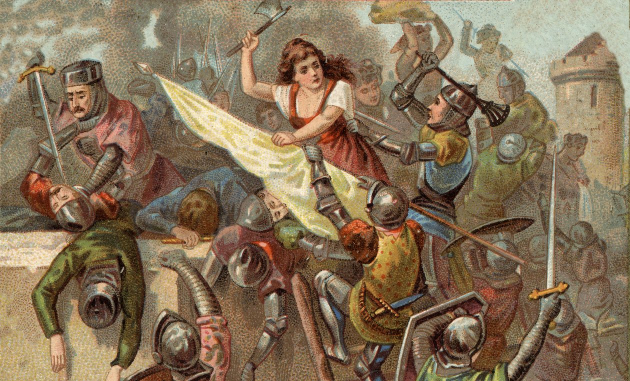 Jeanne Laisné dite Jeanne Hachette (née en 1454), figure de la résistance française contre Charles le Téméraire lors du siège de la ville de Beauvais - Unknown artist