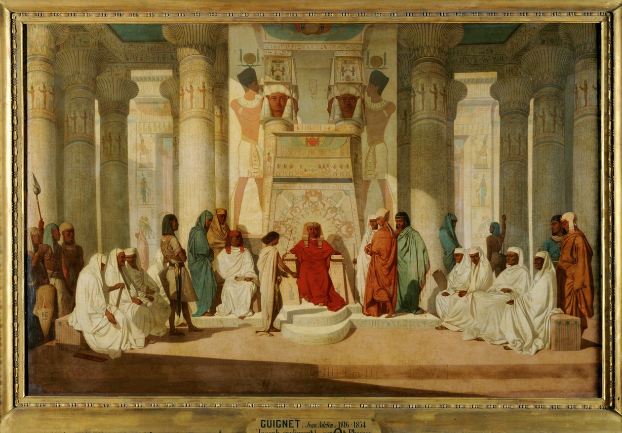 Joseph interprète les rêves du pharaon (peinture sur toile) - Unknown Artist