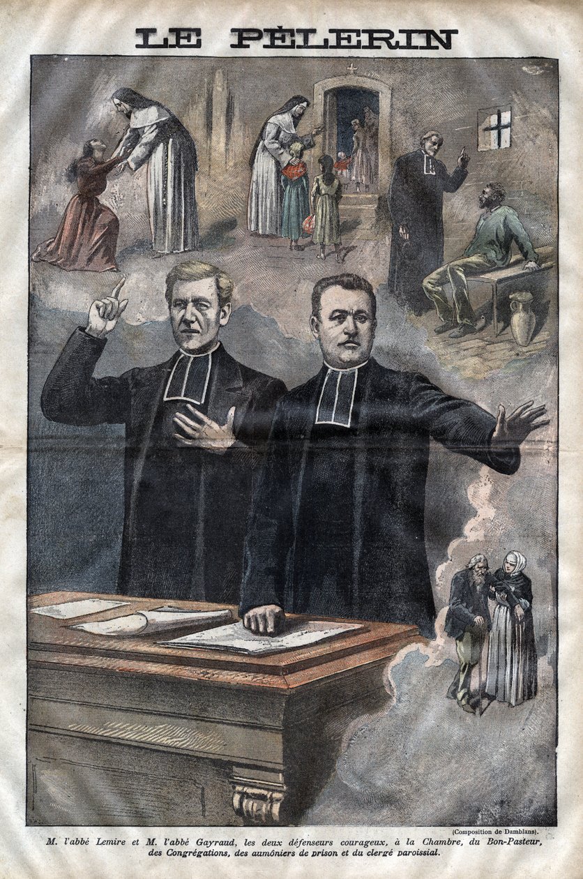 Jules Auguste Lemire (1853-1928) et Hippolyte Gayraud (1856-1911), ecclésiastiques et hommes politiques français, députés - gravure dans "Le Pèlerin" de 1899 - Unknown artist