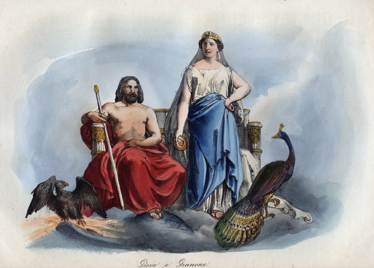 Jupiter et Junon - gravure de « Usi e Costumi di Tutti i Popoli dell