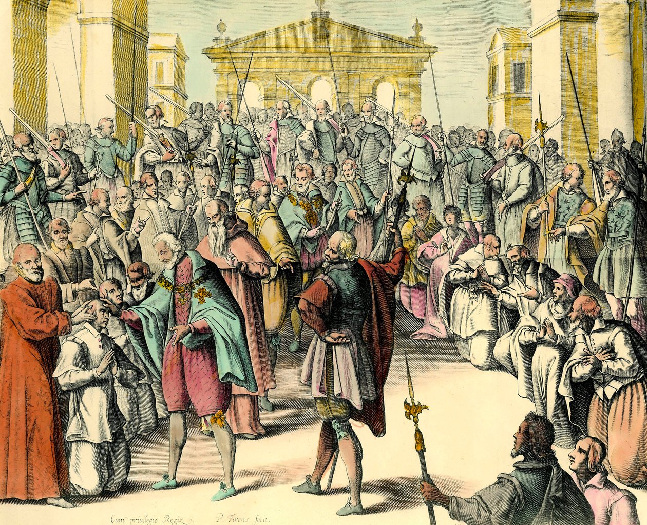 Le roi Henri IV (1553-1610) touche le front d