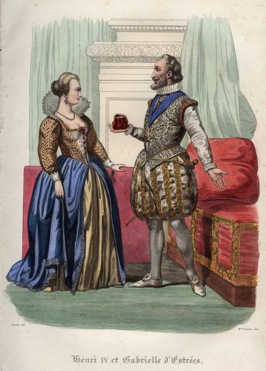 Le roi Henri IV de France (1553-1610) et sa maîtresse Gabrielle d