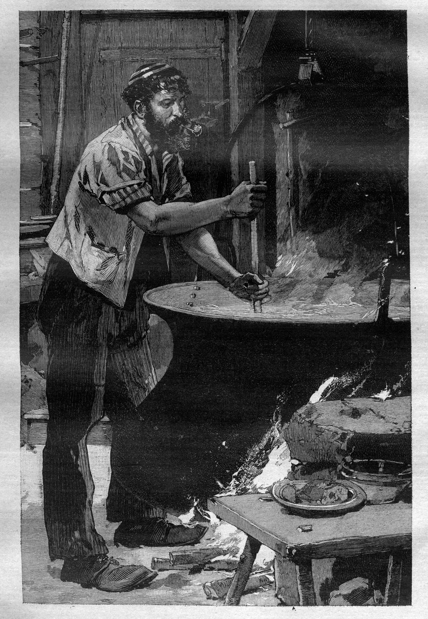 La fabrication du fromage de Gruyère - Gravure dans « La Science française ». - Unknown artist
