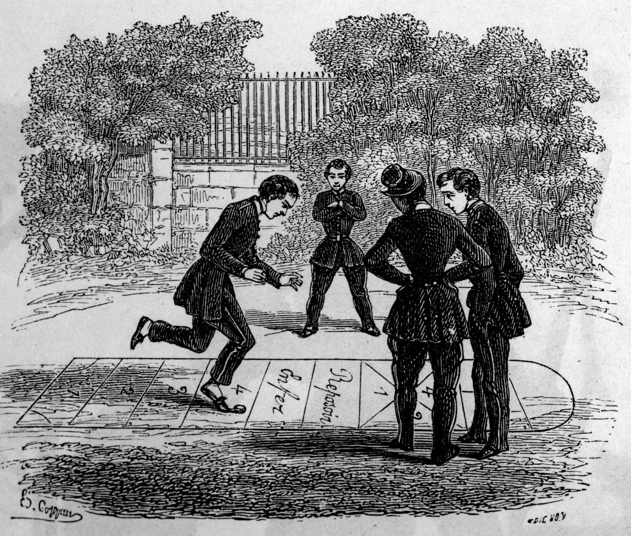 La grande marelle. Gravure dans « Le Journal de la Jeunesse ». - Unknown artist
