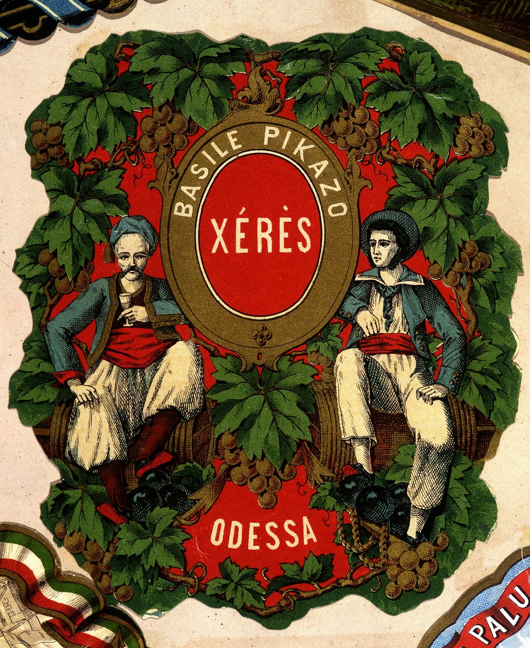 Étiquette de "Basile Pikazo - Jerez - Odessa", sd. 19ème siècle - Unknown artist