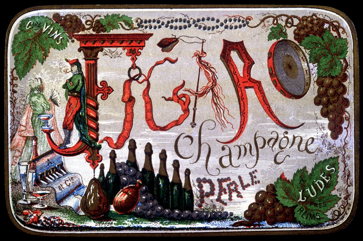 Étiquette de Figaro Champagne Perle, 19ème siècle - Unknown artist