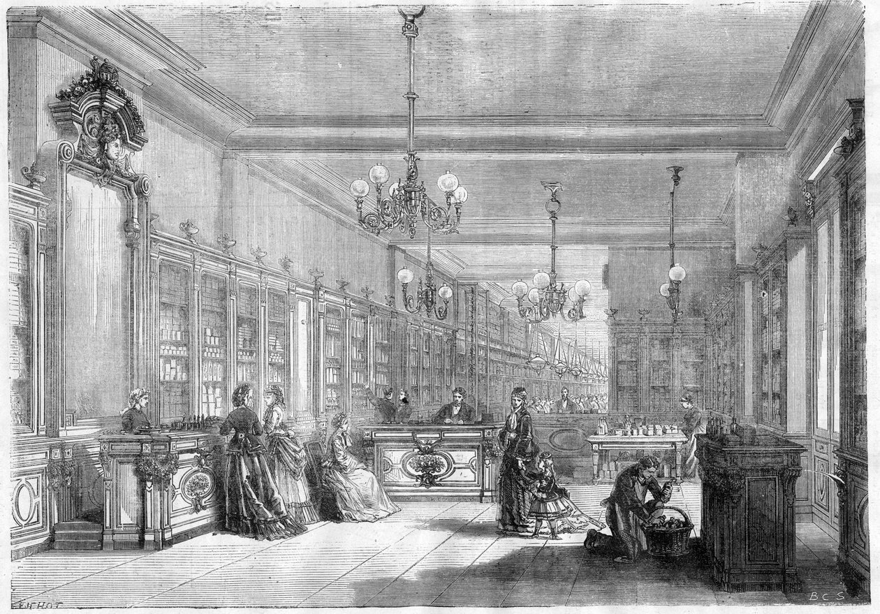 Grande maison de parfumerie Pinaud et Meyer (Edouard Pinaud et Meyer), boulevard de Strasbourg à Paris en 1870 - Unknown artist