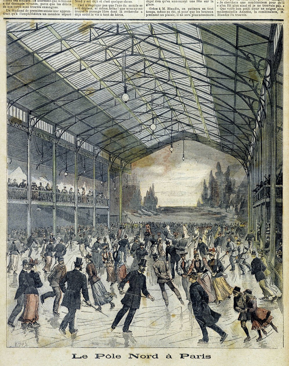 Le Pôle Nord à Paris : Parisiens patinant - dans "Le Petit Journal", nov. 1892 - Unknown artist