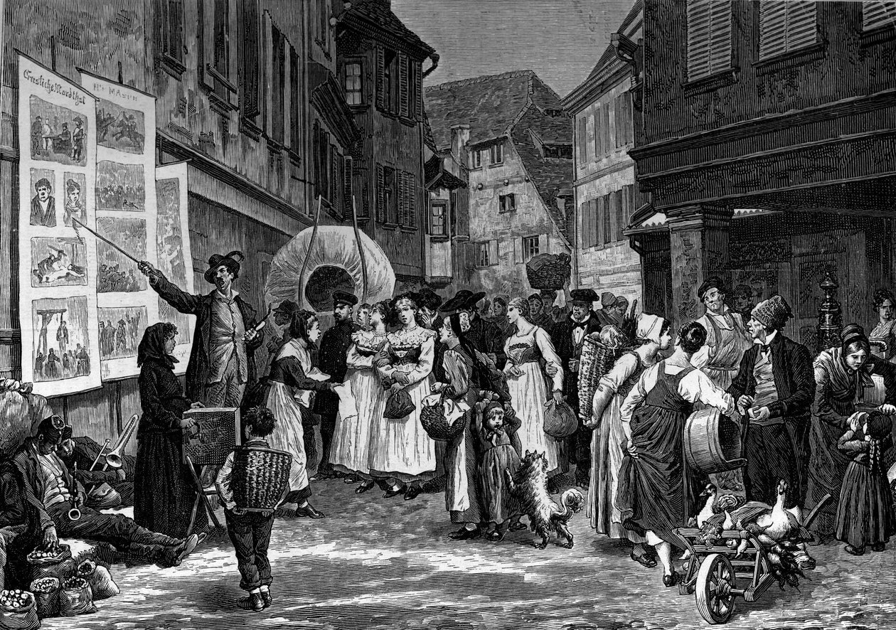 Le chanteur de lamte en Alsace. Gravure dans "Le Journal de la jeunesse" - Unknown artist