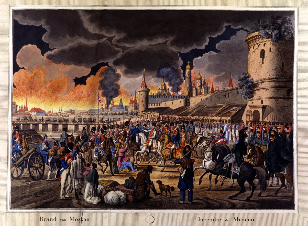 Le grand incendie de Moscou en septembre 1812 - Unknown artist