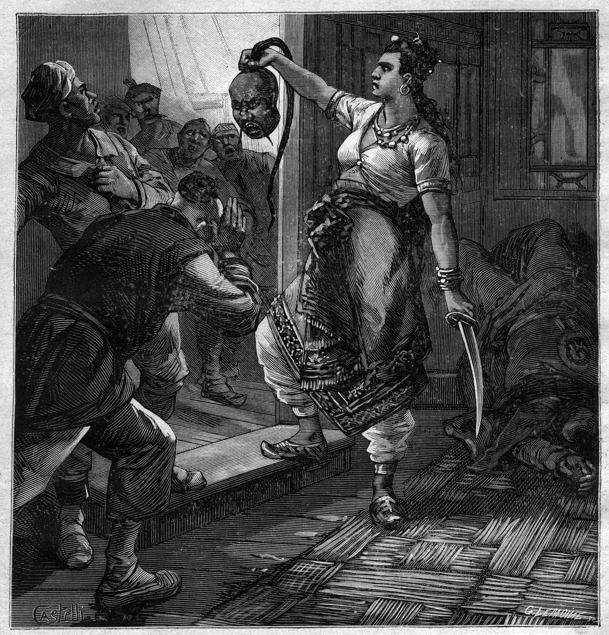 Le pirate du Tonkin - illustration pour le roman de Pierre Mael (Charles Causse et Charles Vincent) gravure dans "journal des voyages" 1884 - Unknown artist
