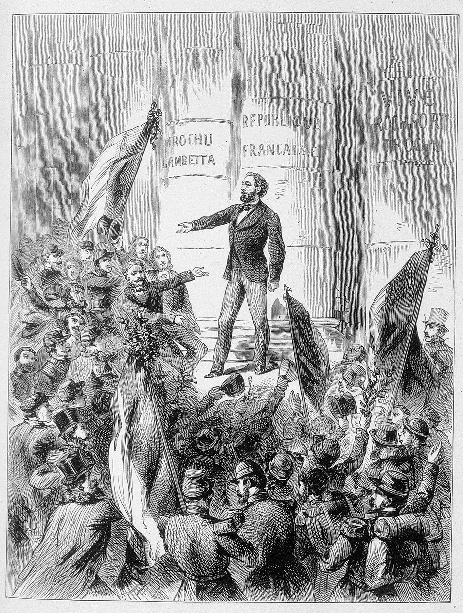 Léon Gambetta annonçant la proclamation de la République le 4 septembre - Unknown artist