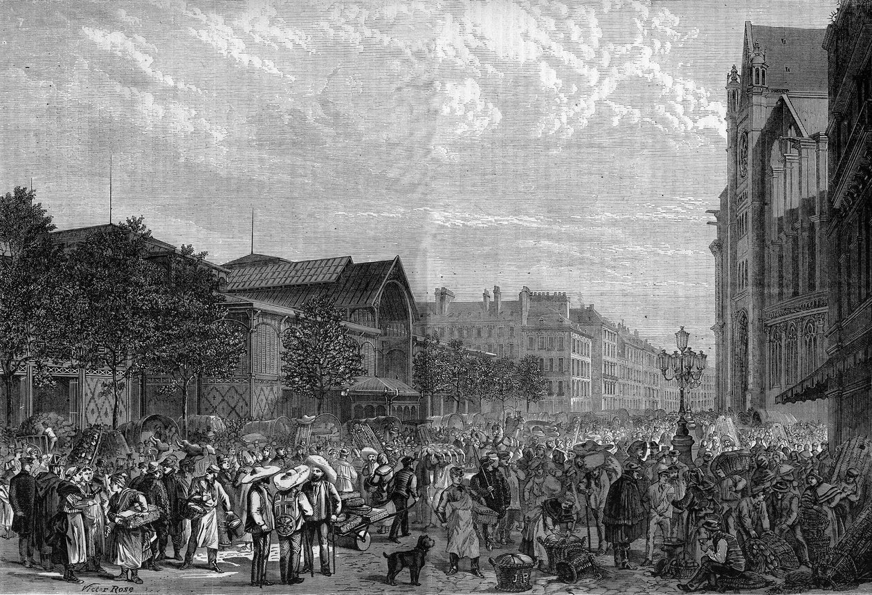 Les Halles centrales à Paris en 1878 - Unknown artist