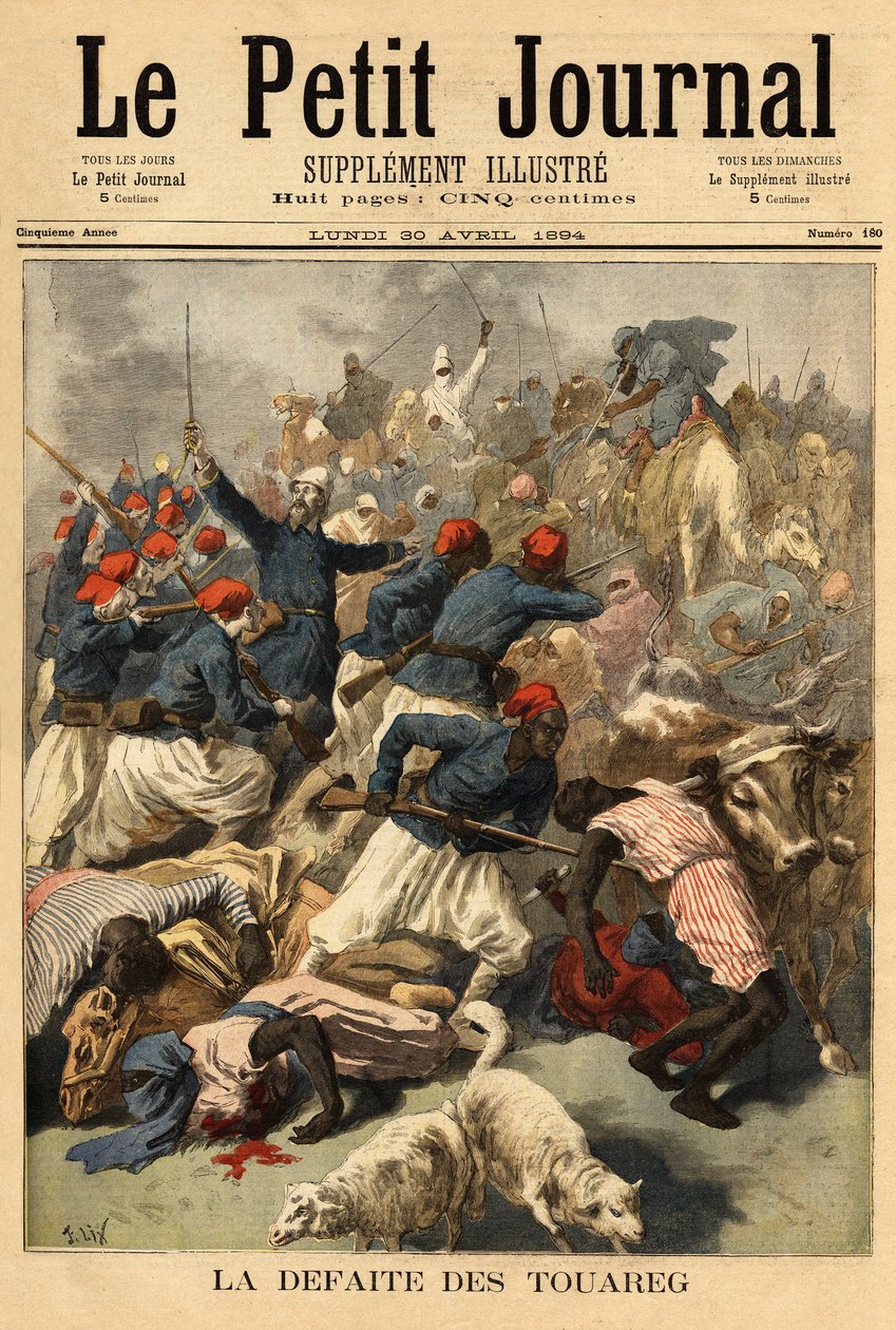 Lieutenant-colonel Joseph Joffre (1852-1931), commandant des forces françaises au Soudan (Soudan français, actuel Mali), a soumis le 23 mars 1894, les tribus touareg "Tengereguif" entre les lacs de Goro et Fati - Lieutenant-colonel Joseph Joffre - Unknown artist