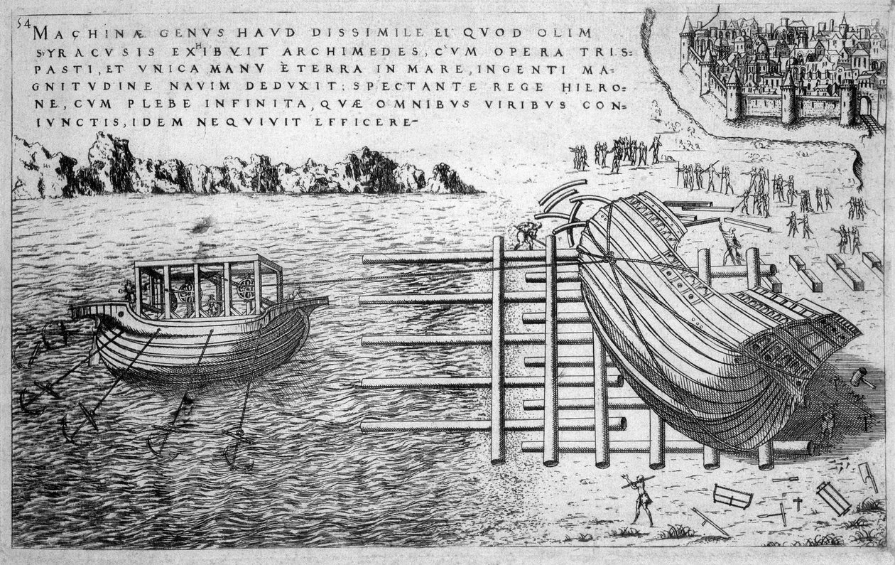 Machine pour lancer des navires au 16ème siècle - éd. 1578 - Unknown artist