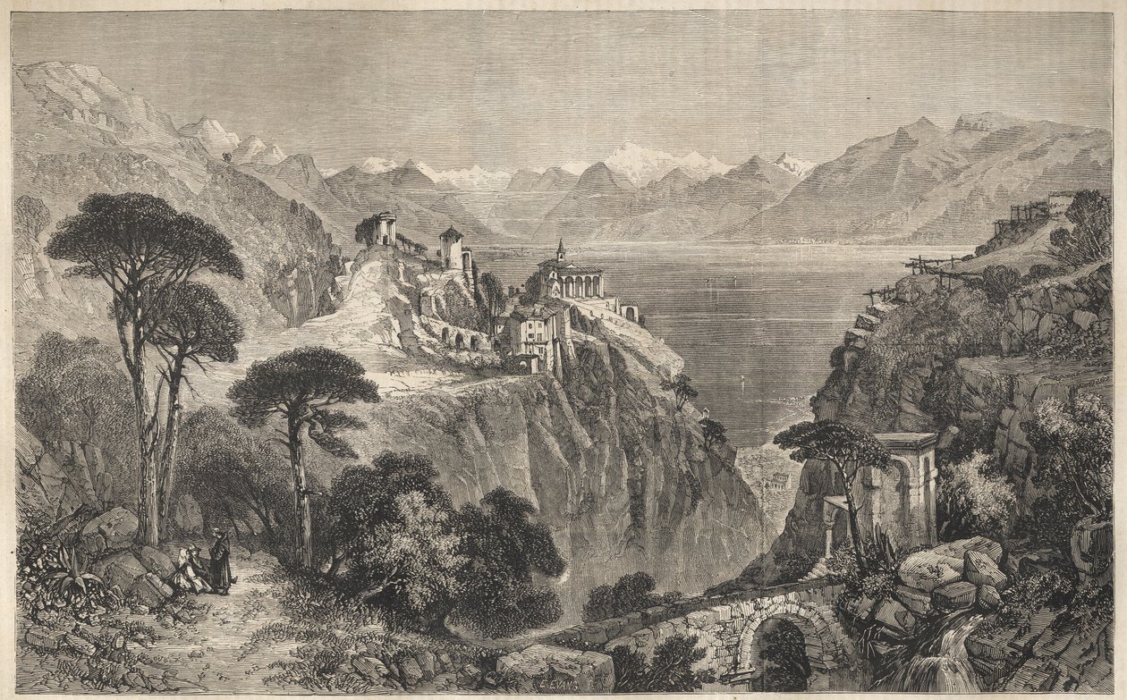 Madonna del Sasso, Suisse - Le Couvent de Notre-Dame du Sasso - près de Locarno sur le lac Majeur - Canton du Tessin en Suisse - 1861 - Unknown artist