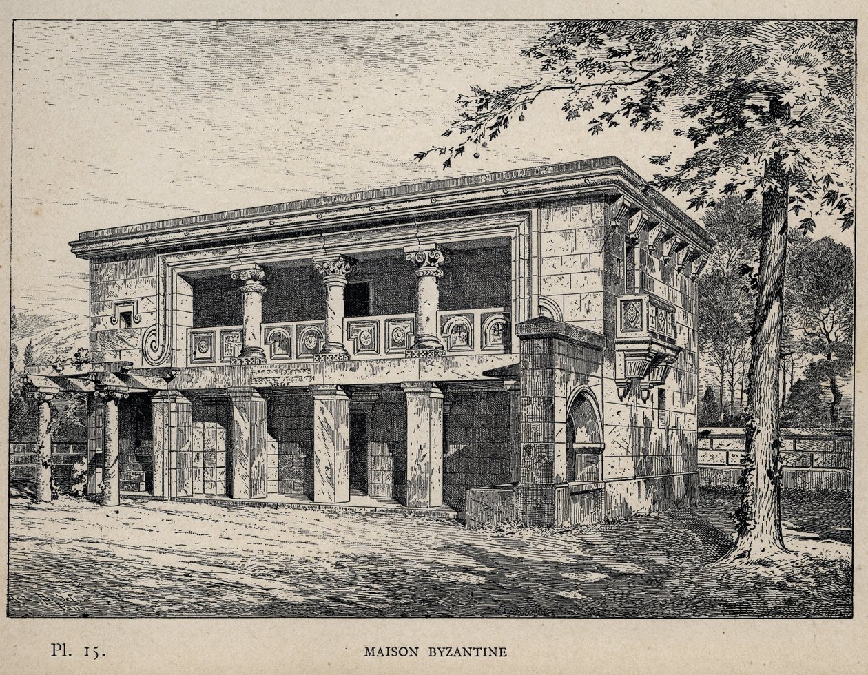 Maison Byzantine - gravure de 1889 dans « Histoire de l
