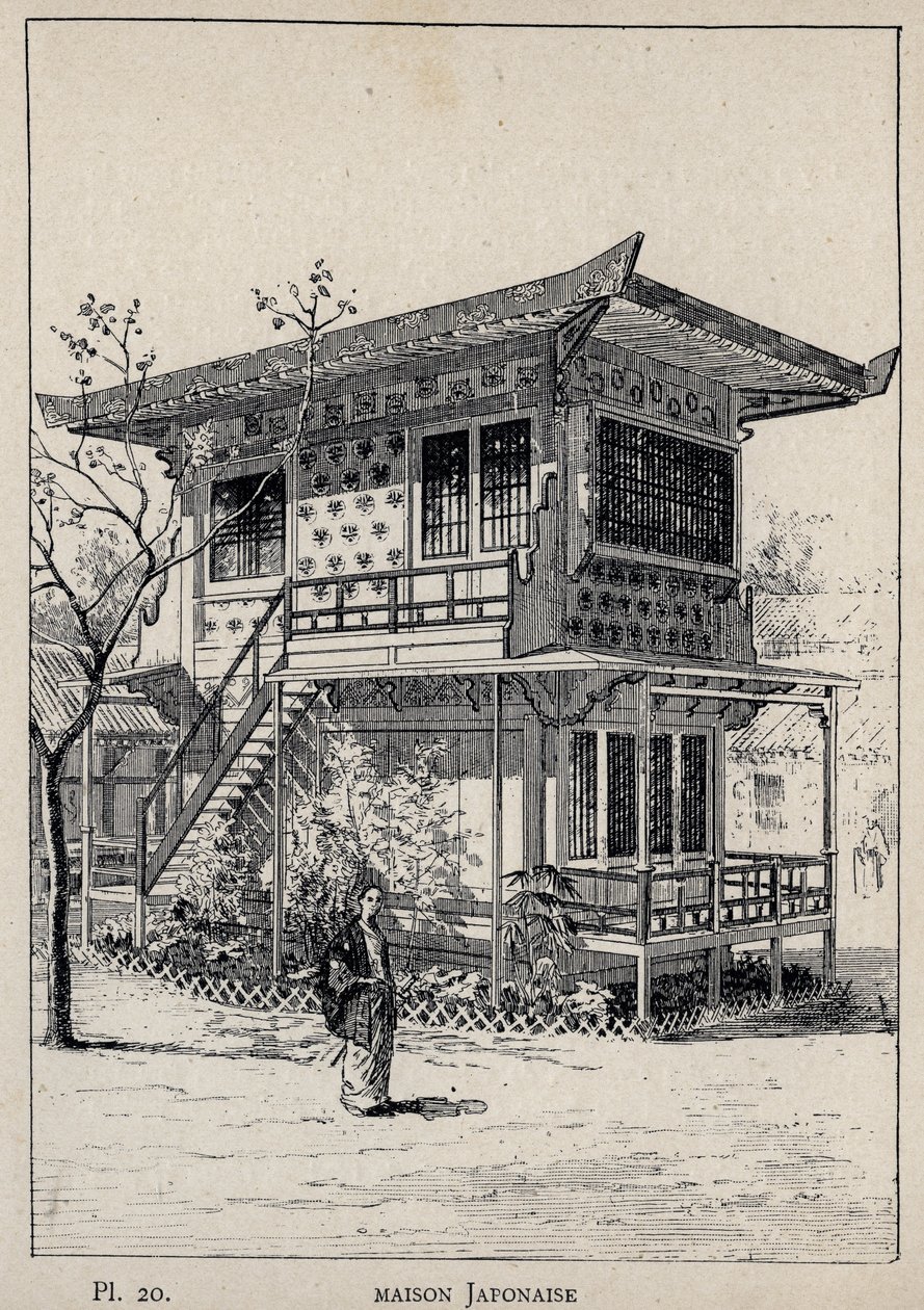 Maison Japonaise - gravure de 1889 dans « Histoire de l