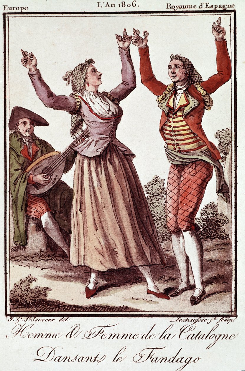 Homme et femme de Catalogne dansant le Fandango - Unknown artist