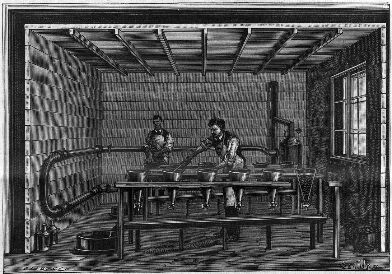 Fabrication de la vaseline. Disposition d