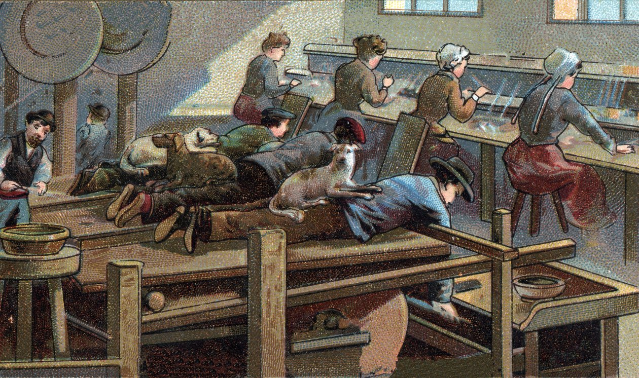 Fabrication de couteaux, atelier de moulage - Unknown artist