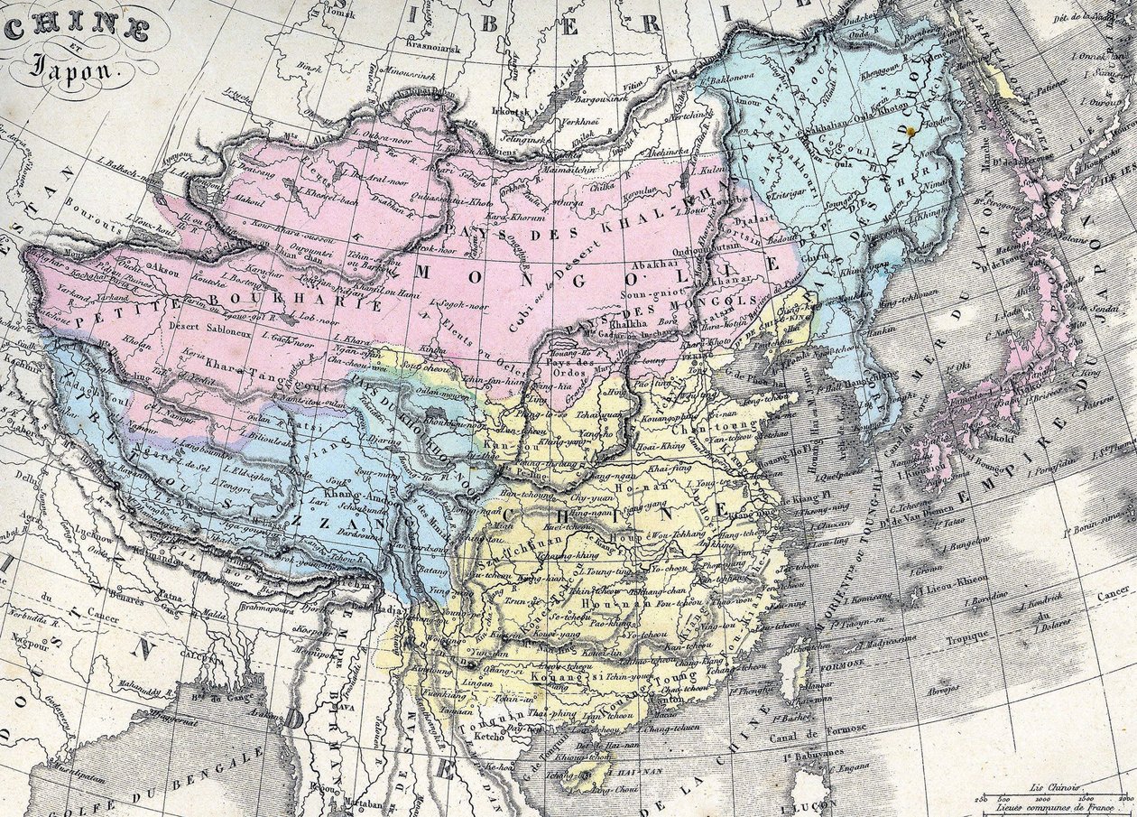 Carte de la Chine et du Japon. Milieu du 19e siècle. - Unknown artist
