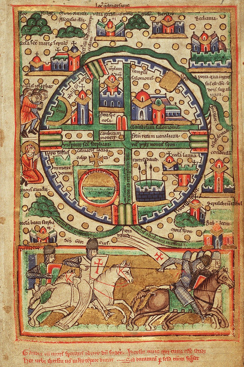 Carte de Jérusalem croisée - Unknown artist