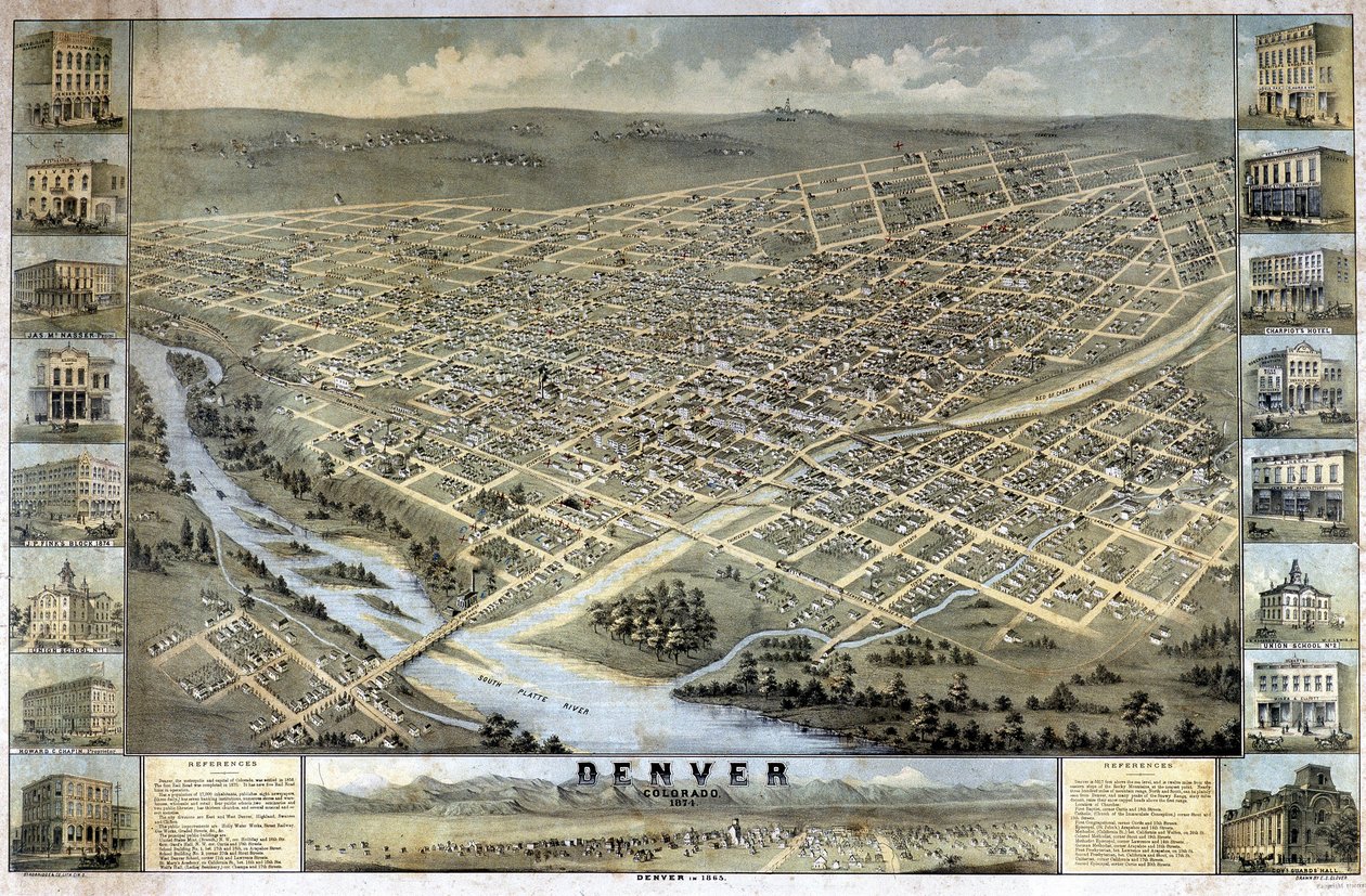 Carte de Denver, Colorado - Unknown artist