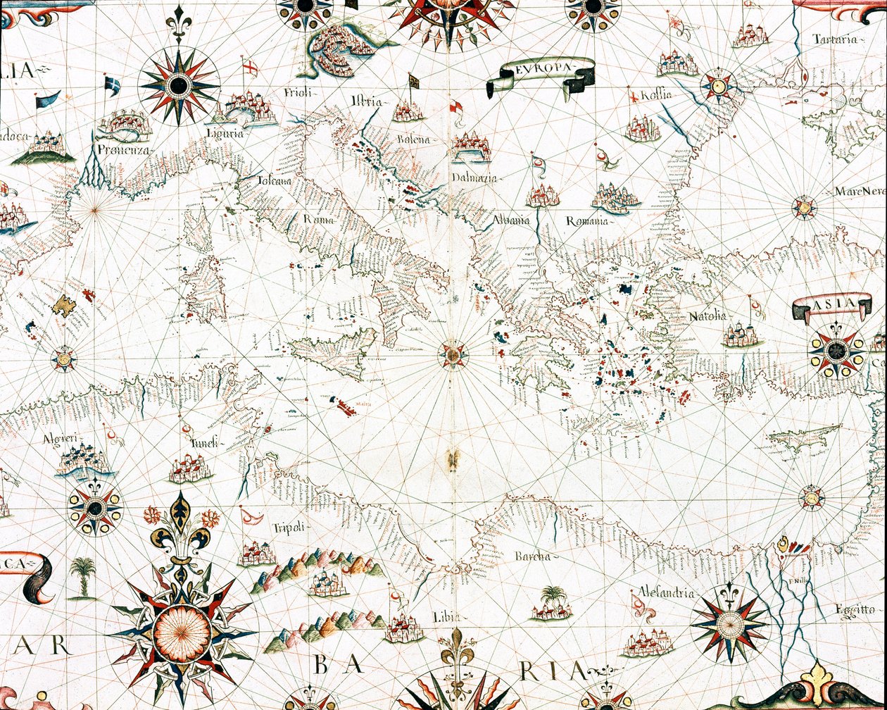 Carte de la mer Méditerranée et du littoral (détail) - Unknown artist