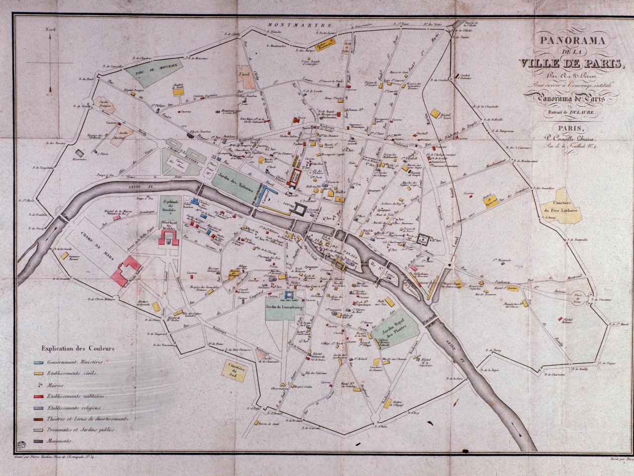 Carte de la ville de Paris en 1840 - Unknown artist