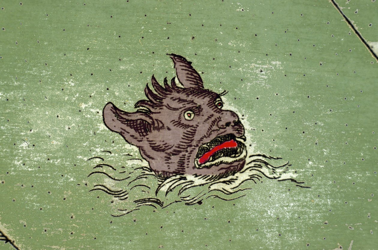 Monstre marin avec une tête de démon. (détail) - Unknown artist