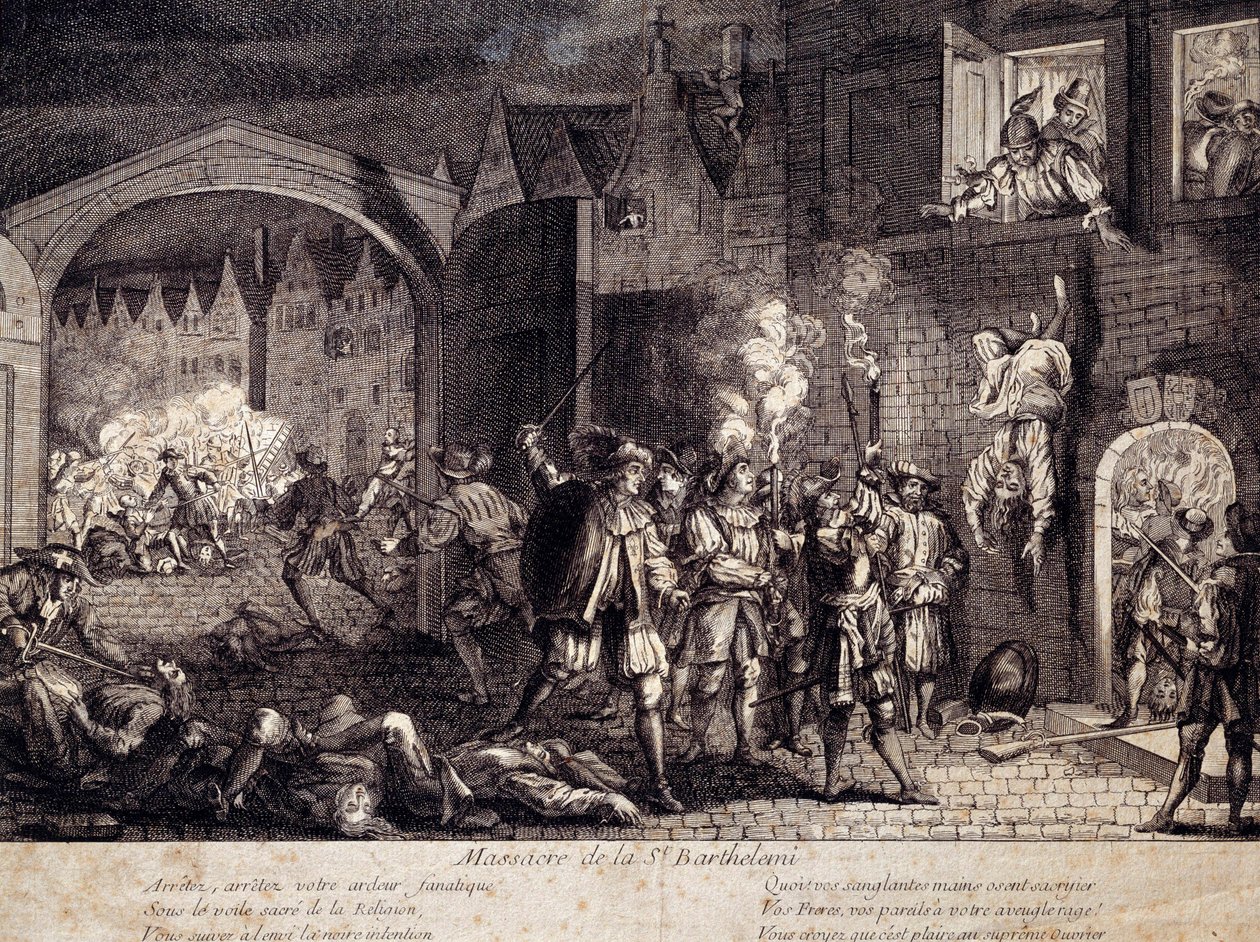 Massacre de la Saint-Barthélemy à Paris dans la nuit du 24 août 1572. Gravure du XVIe siècle. Pau, Musée du Château - Unknown artist
