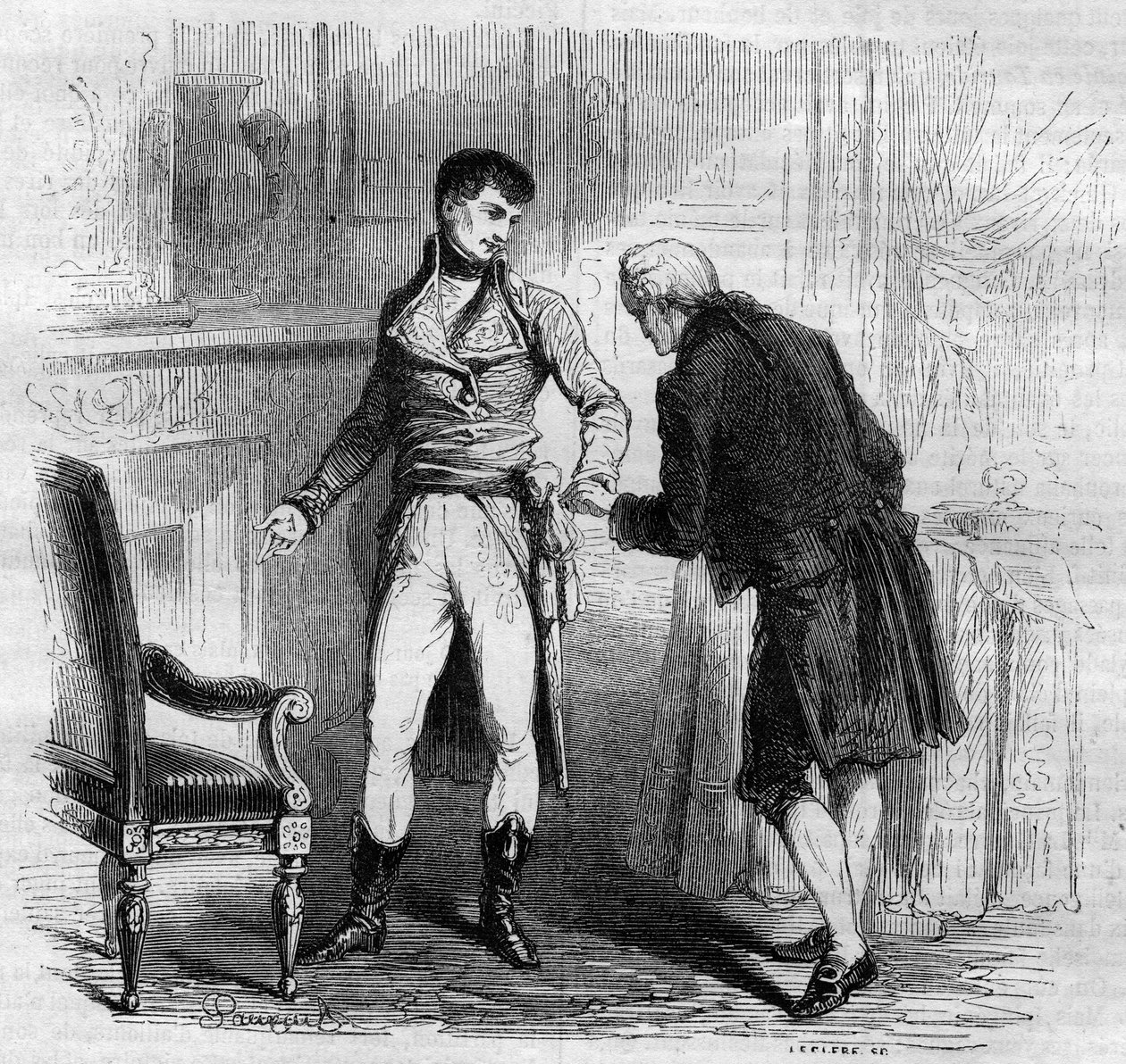 Rencontre entre le compositeur italien Niccolo Vito Piccinni (1728-1800) et le premier Consul Bonaparte (Napoléon 1er) - Unknown artist