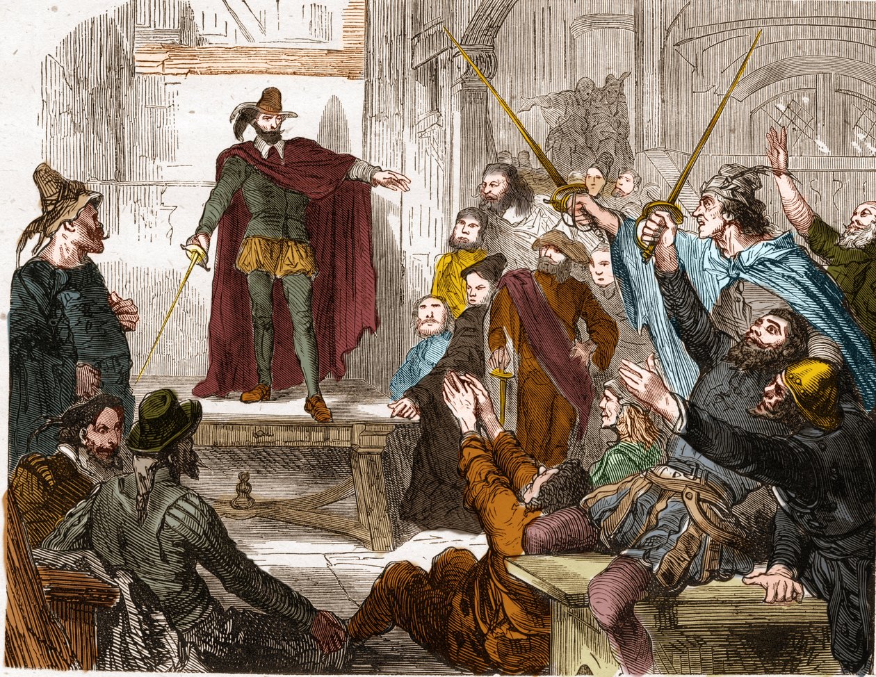 Réunion du Comité des Seize en 1588 (Conseil des représentants des Seize quartiers de Paris) Comité insurrectionnel formé à Paris pendant la Ligue - Unknown artist