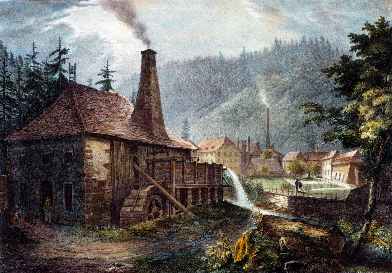 Métallurgie : Vue des forges de Framont - Unknown artist