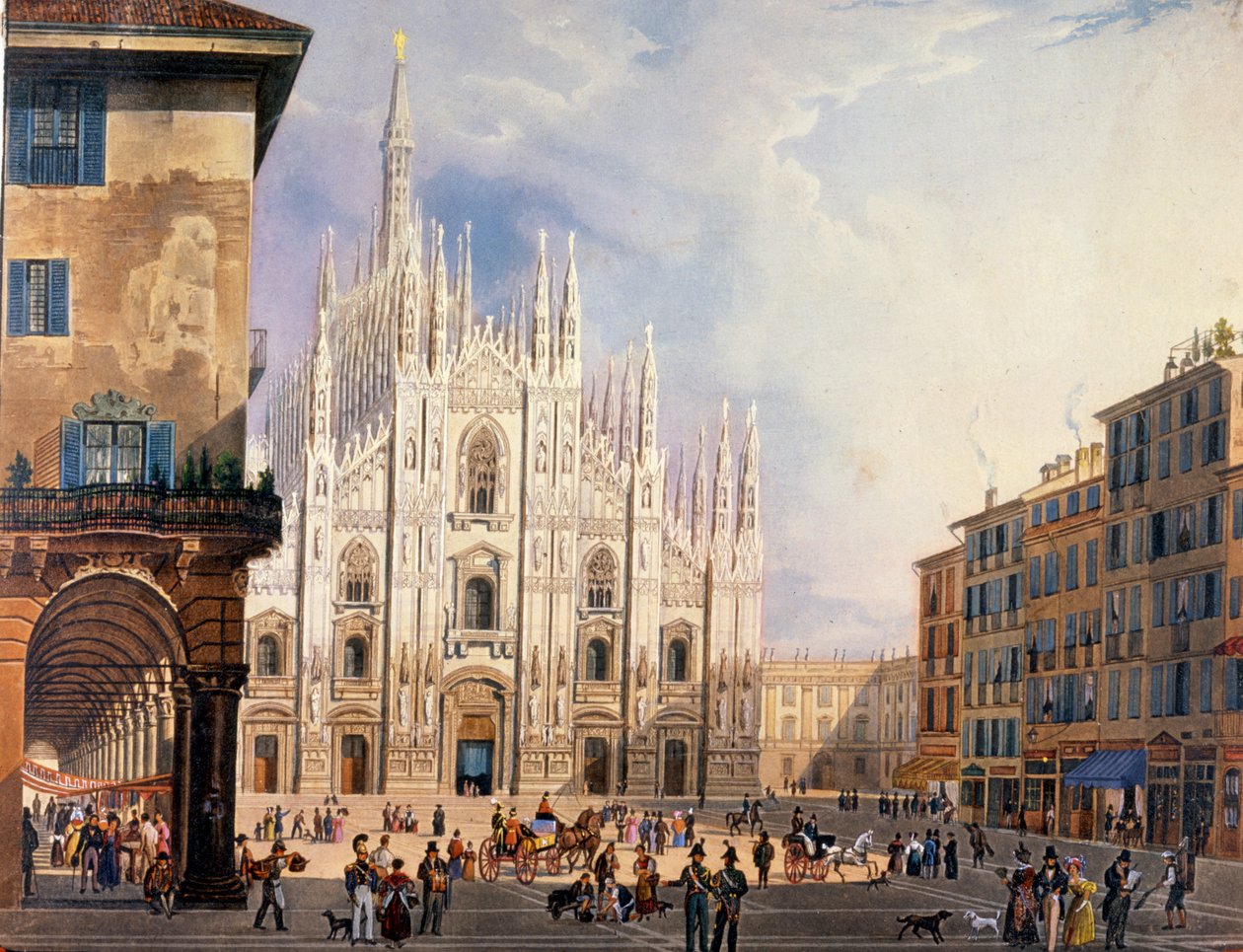 Milan, Place du Dôme vers 1825 - Unknown artist