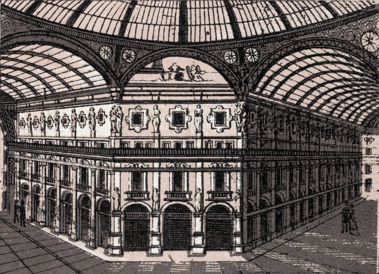 Milan, Italie : vue de la galerie Victor Emmanuel - Unknown artist