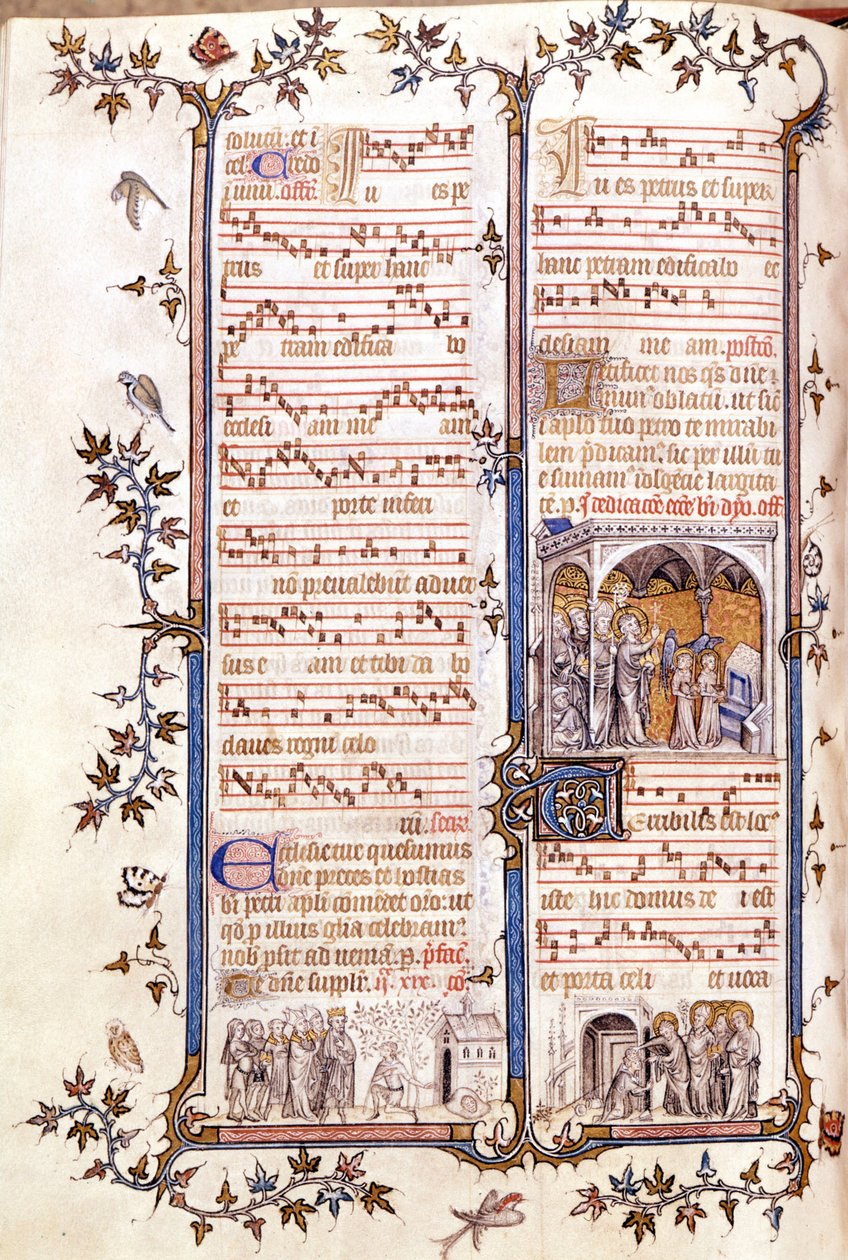 Missel de Saint Denis, vers 1350. Miniature représentant Clotaire et Dagobert - Unknown artist