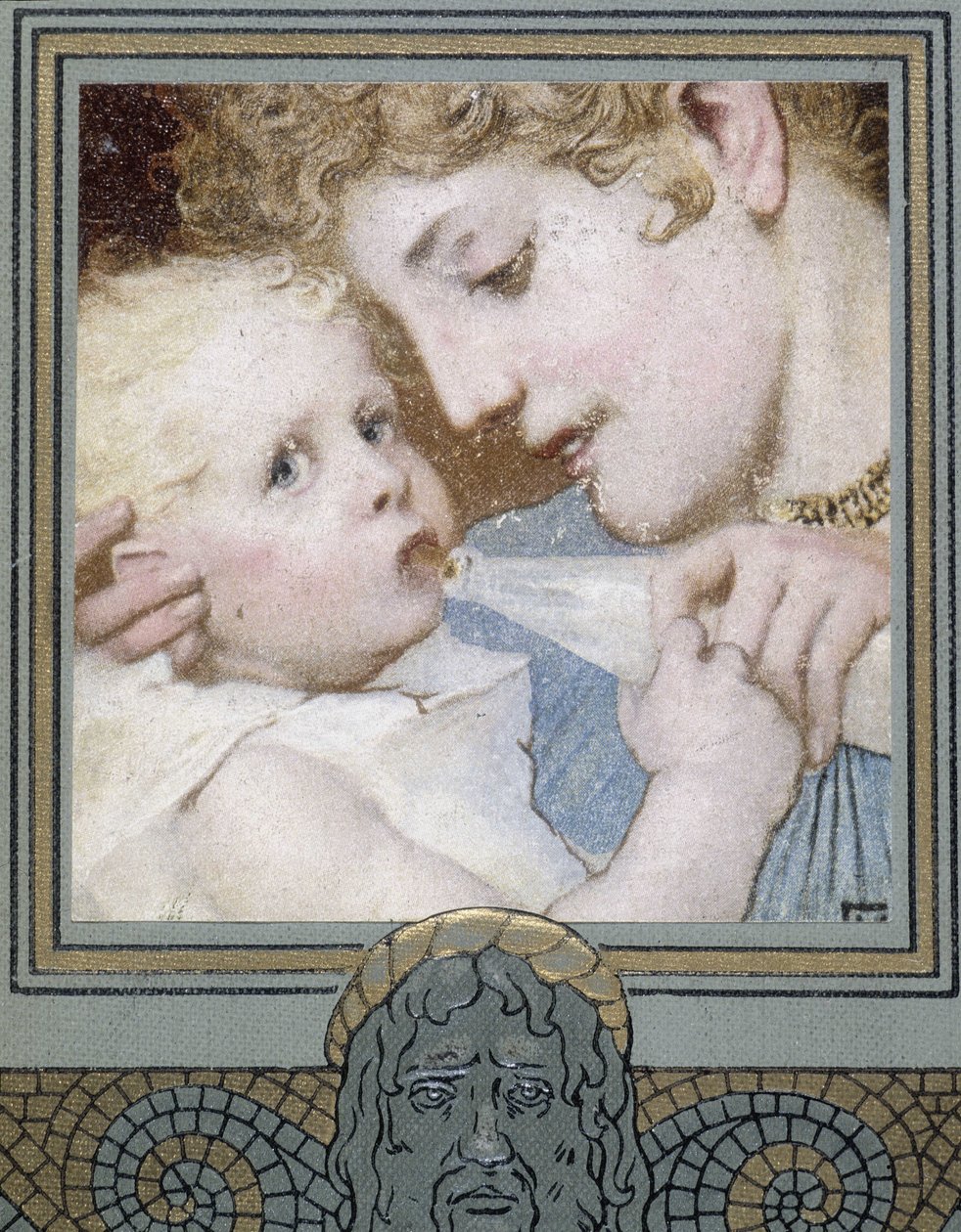 Mère donnant le biberon à son enfant - XIXe siècle - Unknown artist
