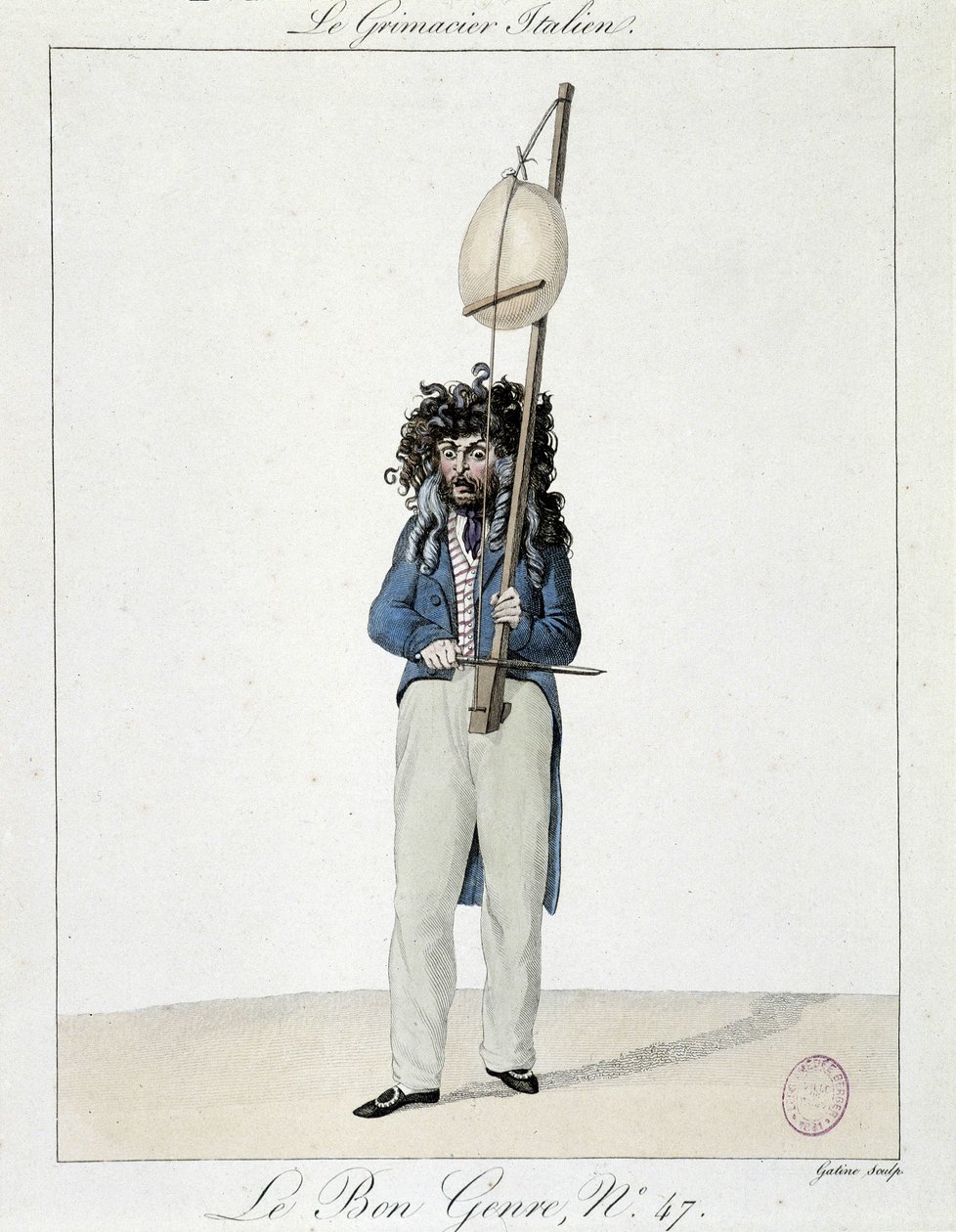 Musicien dans la rue: le grimacier italien - gravure, Carnavalet. - Unknown artist
