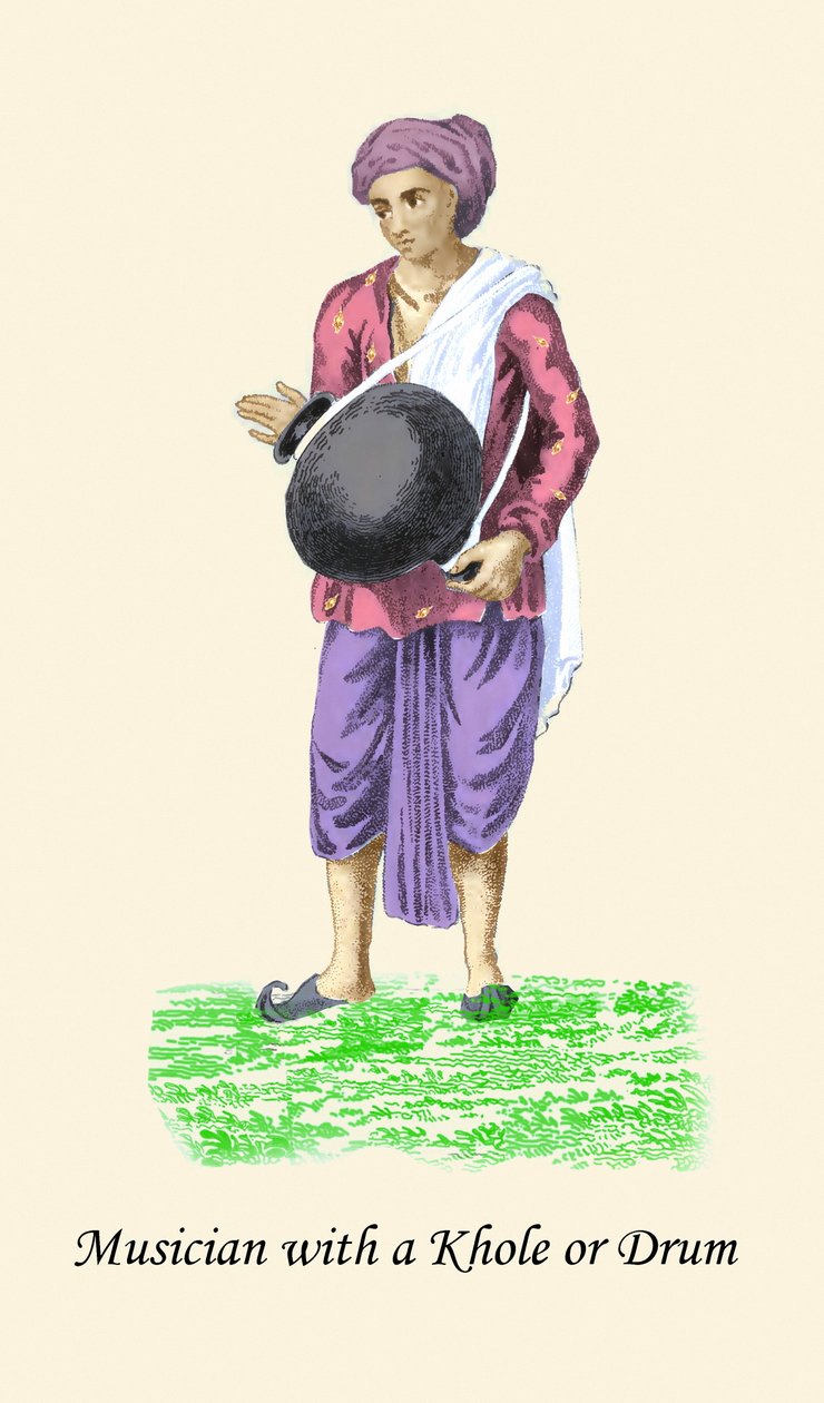 Musicien avec un khole ou un tambour - Unknown Artist
