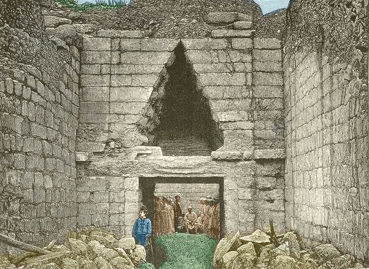 Mycènes, la porte des lions découverte par Schliemann - Unknown artist