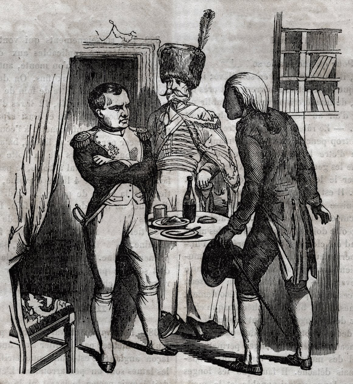 Napoléon Ier en présence de Jean Nicolas Corvisart (1755-1821) médecin, gravure anglaise dans « La Santé Universelle - Guide Médical des Familles » 1852 - Unknown artist