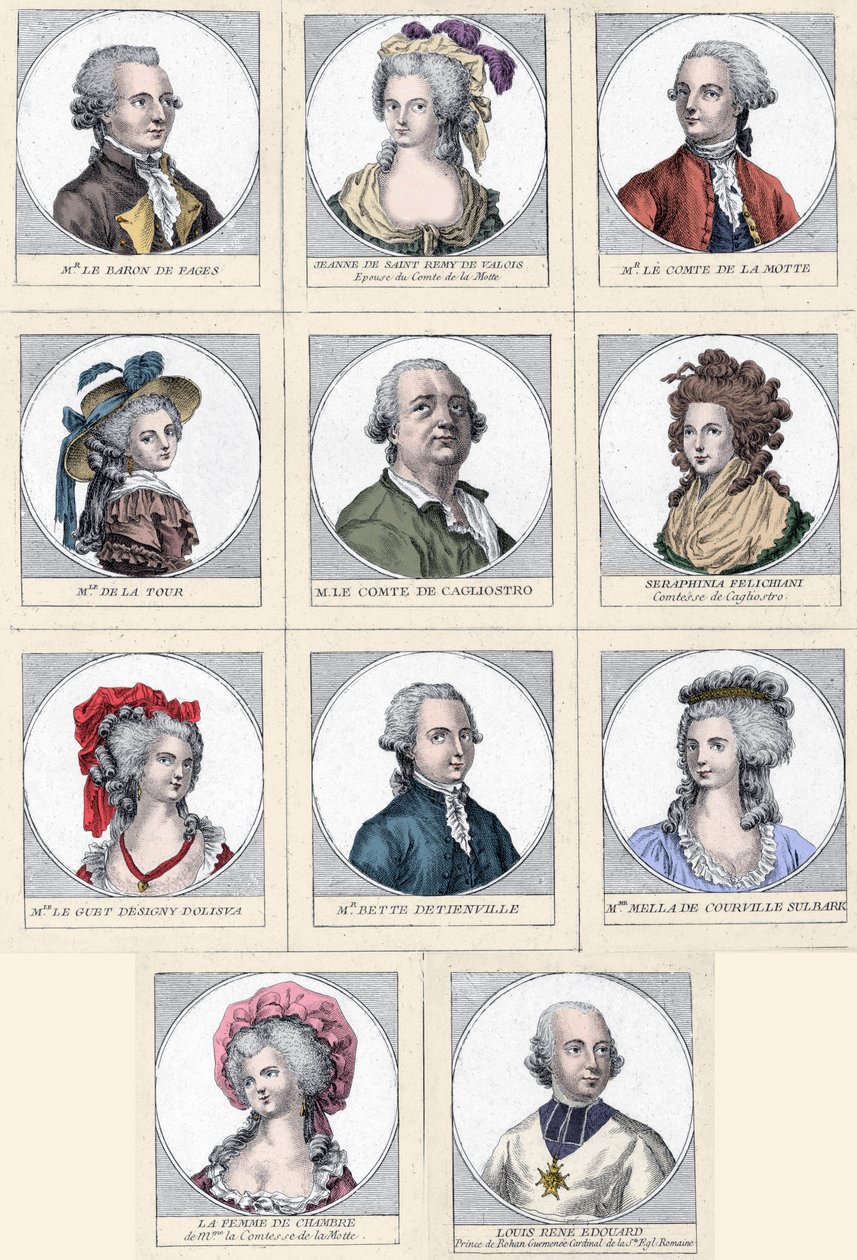 Affaire du Collier - Les principaux personnages impliqués dans l