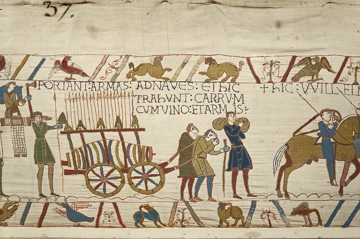 Normands tirant un chariot chargé de vin et d